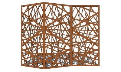 现代实木隔断草图大师模型，隔断sketchup模型