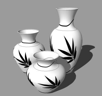 现代花瓶草图大师模型，花瓶sketchup模型