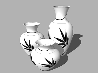 现代花瓶草图大师模型，花瓶sketchup模型
