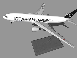 现代飞机摆件草图大师模型，飞机sketchup模型