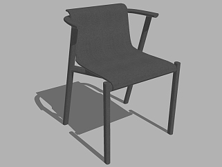<em>现代实木</em>单椅草图大师模型，单椅sketchup模型