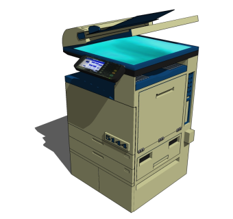 现代打印机草图大师模型，打印机sketchup模型