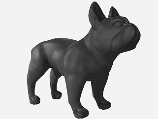 现代哈巴狗雕像草图大师模型，雕像sketchup模型
