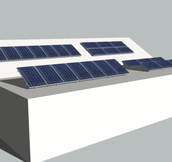 现代太阳能电池板草图大师模型，太阳能板sketchup模型