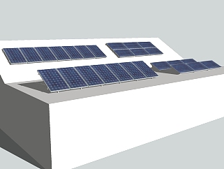 现代太阳能电池板草图大师模型，太阳能板sketchup模型