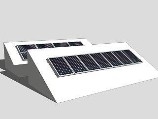 现代太阳能电池板草图大师模型，<em>太阳能板</em>sketchup模型