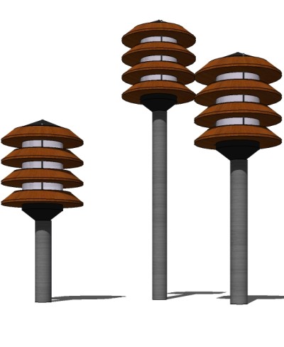现代草坪灯草图大师模型，草坪灯sketchup模型