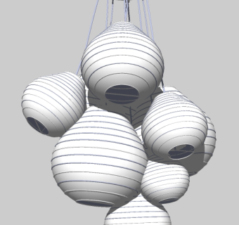 现代装饰吊灯草图大师模型，吊灯sketchup模型