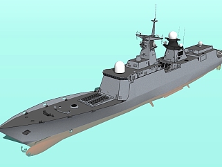 現代護衛艦草圖大師模型，護衛艦sketchup模型