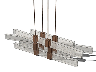现代玻璃吊灯草图大师模型，吊灯sketchup模型