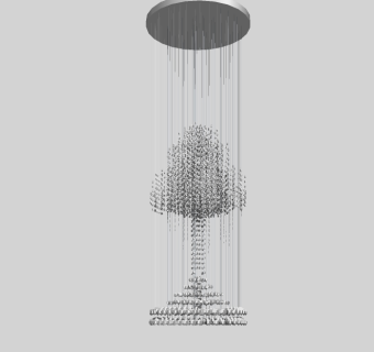 现代水晶装饰灯草图大师模型，吊灯sketchup模型