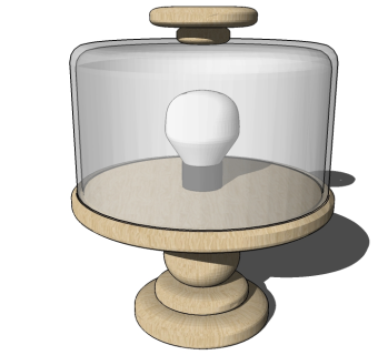 现代台灯草图大师模型，台灯sketchup模型