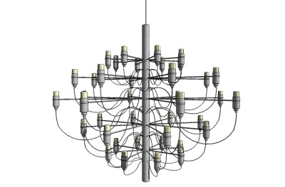 现代金属吊灯草图大师模型，吊灯sketchup模型