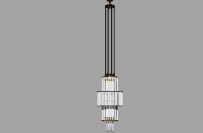 现代金属吊灯草图大师模型，吊灯sketchup模型