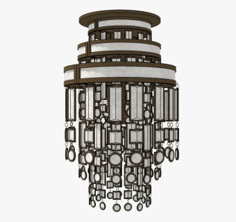 中式水晶吊灯草图大师模型，吊灯sketchup模型