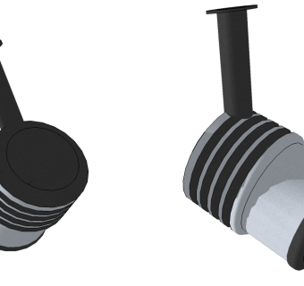 现代射灯草图大师模型，射灯sketchup模型