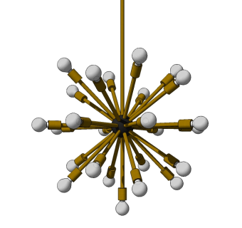 现代金属吊灯草图大师模型，吊灯sketchup模型