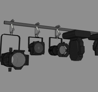 现代射灯舞台灯草图大师模型，射灯sketchup模型