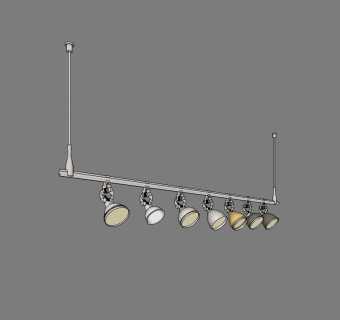 现代射灯轨道灯草图大师模型，射灯sketchup模型