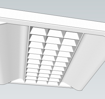 现代格栅灯草图大师模型，格栅灯sketchup模型