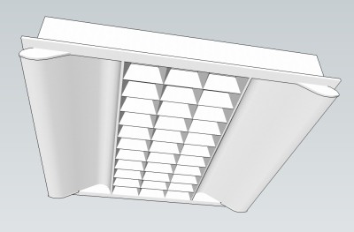 现代格栅灯草图大师模型，格栅灯sketchup模型