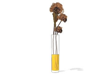 现代花瓶<em>花卉</em>草图大师模型，花瓶sketchup模型