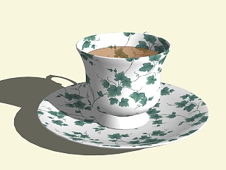 现代<em>瓷器</em>咖啡杯草图大师模型，咖啡杯sketchup模型