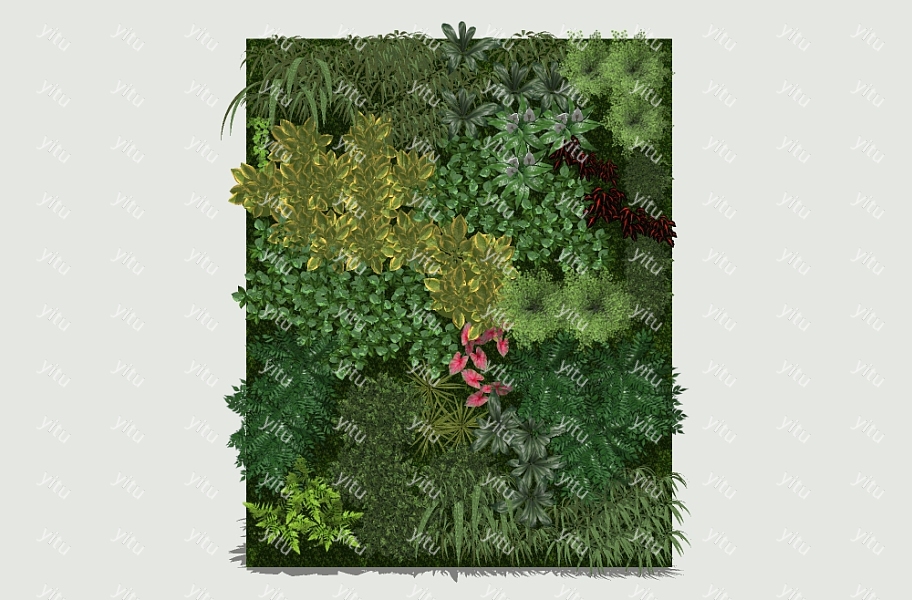 现代绿植背景墙草图大师模型 背景墙sketchup模型 易图网 现代绿植背景墙草图大师模型 背景墙sketchup模型 易图网
