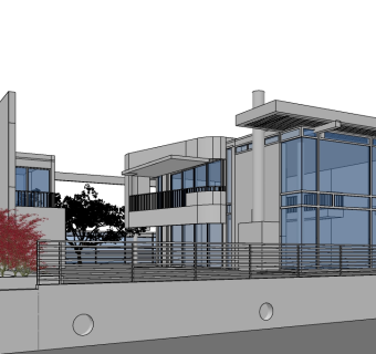 现代独栋别墅su模型免费下载，sketchup别墅草图大师模型