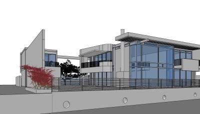 现代独栋别墅su模型免费下载，sketchup别墅草图大师模型