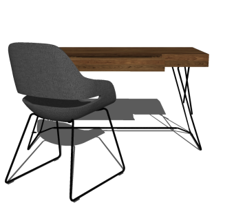 现代书桌草图大师模型下载、现代书桌su模型下载