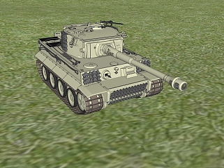 德国六号Tiger虎式重型<em>坦克</em>su模型，<em>坦克</em>草图大师模型...