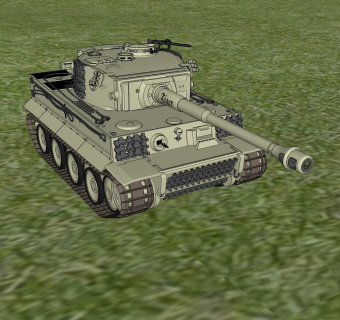 德国六号Tiger虎式重型坦克su模型，坦克草图大师模型下载