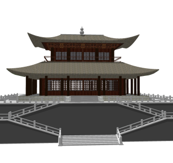 中式城门楼草图大师模型，城门楼sketchup模型免费下载