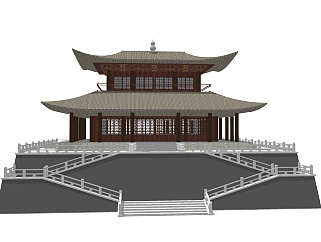 中式城门楼草图大师模型，城门楼sketchup模型免费下载