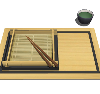 日式餐具草图大师模型，餐具skb模型分享