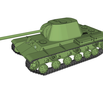 苏联KV-3重型坦克su模型，苏联KV-3重型坦克sketchup模型下载