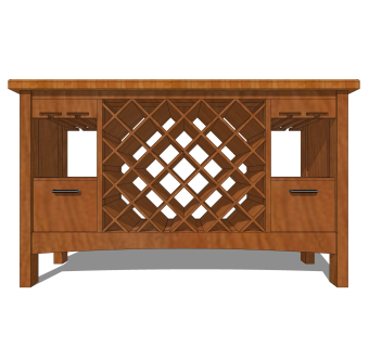 现代酒柜草图大师模型下载，酒柜sketchup模型