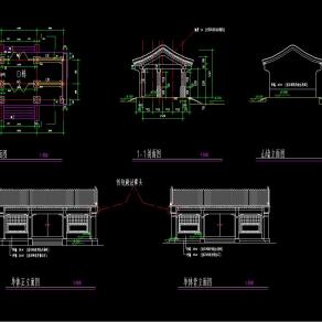 四合院餐厅施工图CAD图纸下载