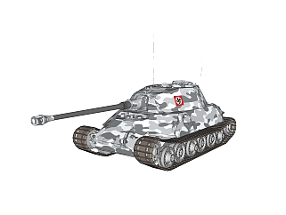 <em>德国</em>VK-4502重型坦克草图大师模型，坦克su模型下载