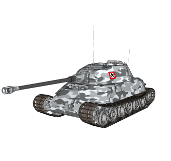 德国VK-4502重型坦克草图大师模型，坦克su模型下载