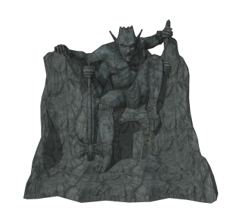 欧式恶魔雕塑su模型,摆件草图大师模型下载