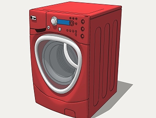 转筒洗衣机SU模型，洗衣机sketchup模型下载