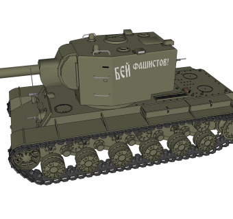 苏联KV-2重型坦克su模型，苏联KV-2重型坦克sketchup模型下载