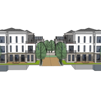 现代风格别墅草图大师模型下载，别墅SKP模型下载