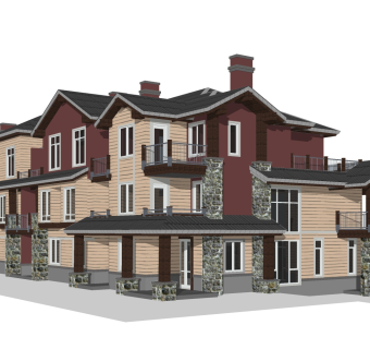 欧式别墅外观草图大师模型，别墅外观sketchup模型免费下载