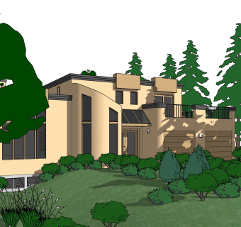 欧式独栋别墅草图大师模型，sketchup别墅su模型下载