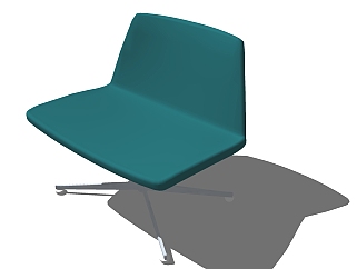 现代简约蓝色办公椅草图大师模型，现代蓝色办公椅SU模型下载