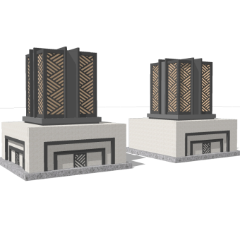 中式大理石地灯草图大师模型，大理石地灯sketchup模型下载