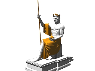 希腊男性雕塑su模型,摆件草图大师模型下载